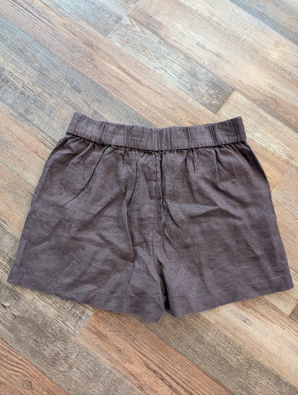 J Crew Tropez 100% Linen Lightweight Summer Shorts Dark Brown Chocolate Sz S - Picture 3 of 12